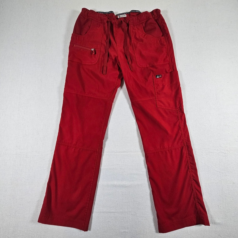 Koi Lite Peace Scrub Pants Womens Medium Red Slim Fit Mechanical Stretch 721R